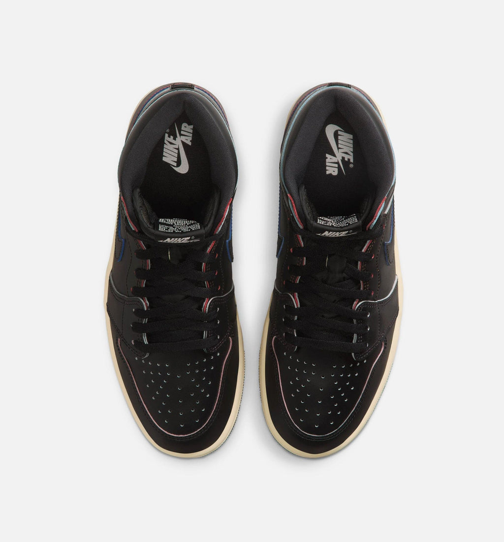 Air Jordan 1 Retro High OG Black and Muslin Mens Lifestyle Shoe - Black/Black/Muslin
