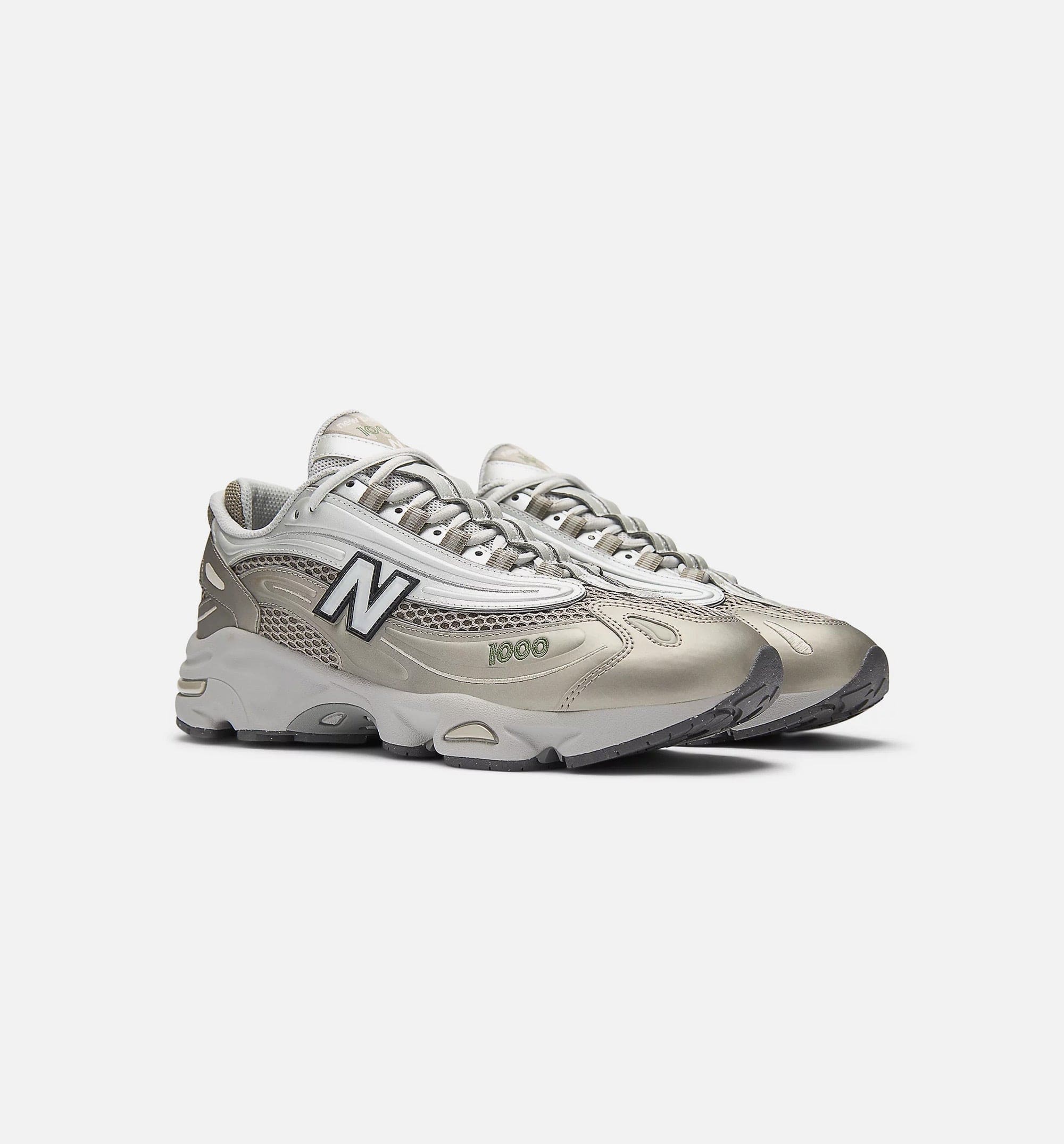 1000 Mens Lifestyle Shoe - Arid Stone/Light Silver Metallic/Dark Alpine Green