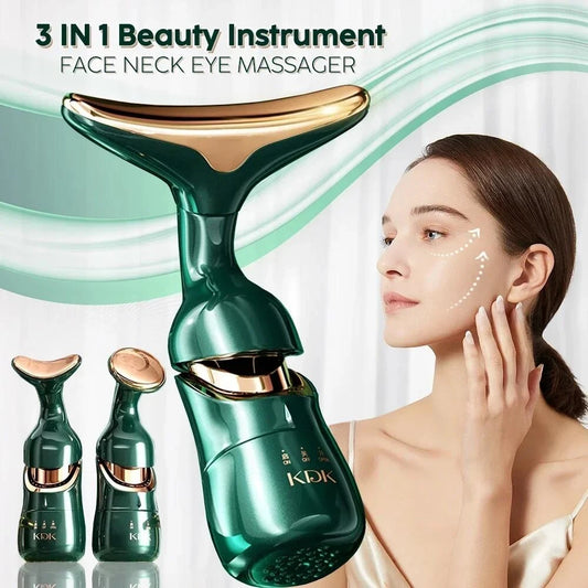 Masajeador facial 3 en 1 con EMS: ¡Piel más firme, rostro más fino y menos arrugas!