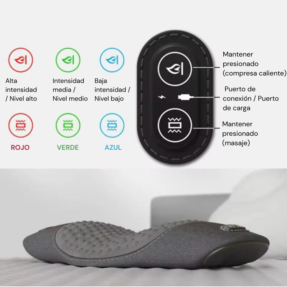 Almohada de masaje térmica con soporte lumbar