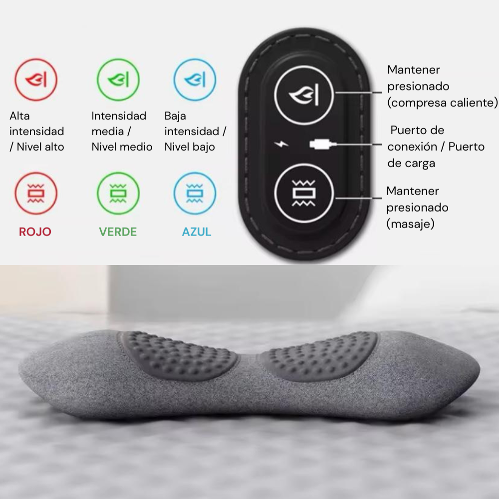 Almohada de masaje térmica con soporte lumbar